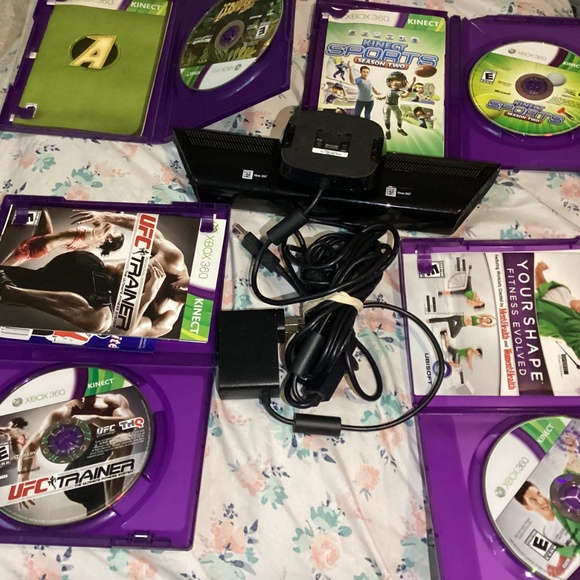 OEM Microsoft XBOX 360 Kinect Sensor Bar camera with adapter and 4 games Kinect - Picture 13 of 16